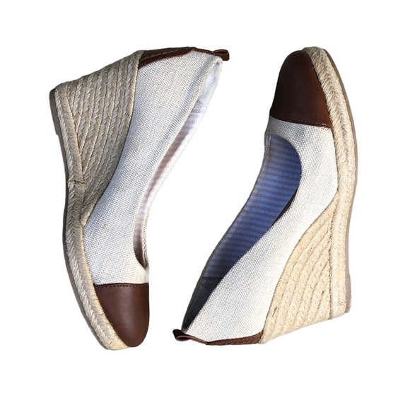 GH Bass Womens Kaitlyn Espadrille Wedge Heel Sz 8.5 M Ivory/Brown Shoes - Picture 3 of 15